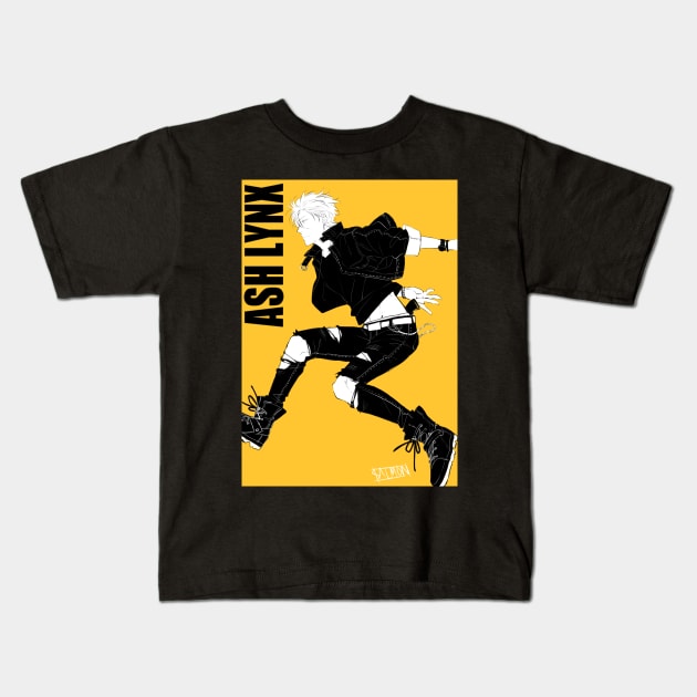 Ash Lynx Jump - Banana Fish Kids T-Shirt by MykaAndSalmon